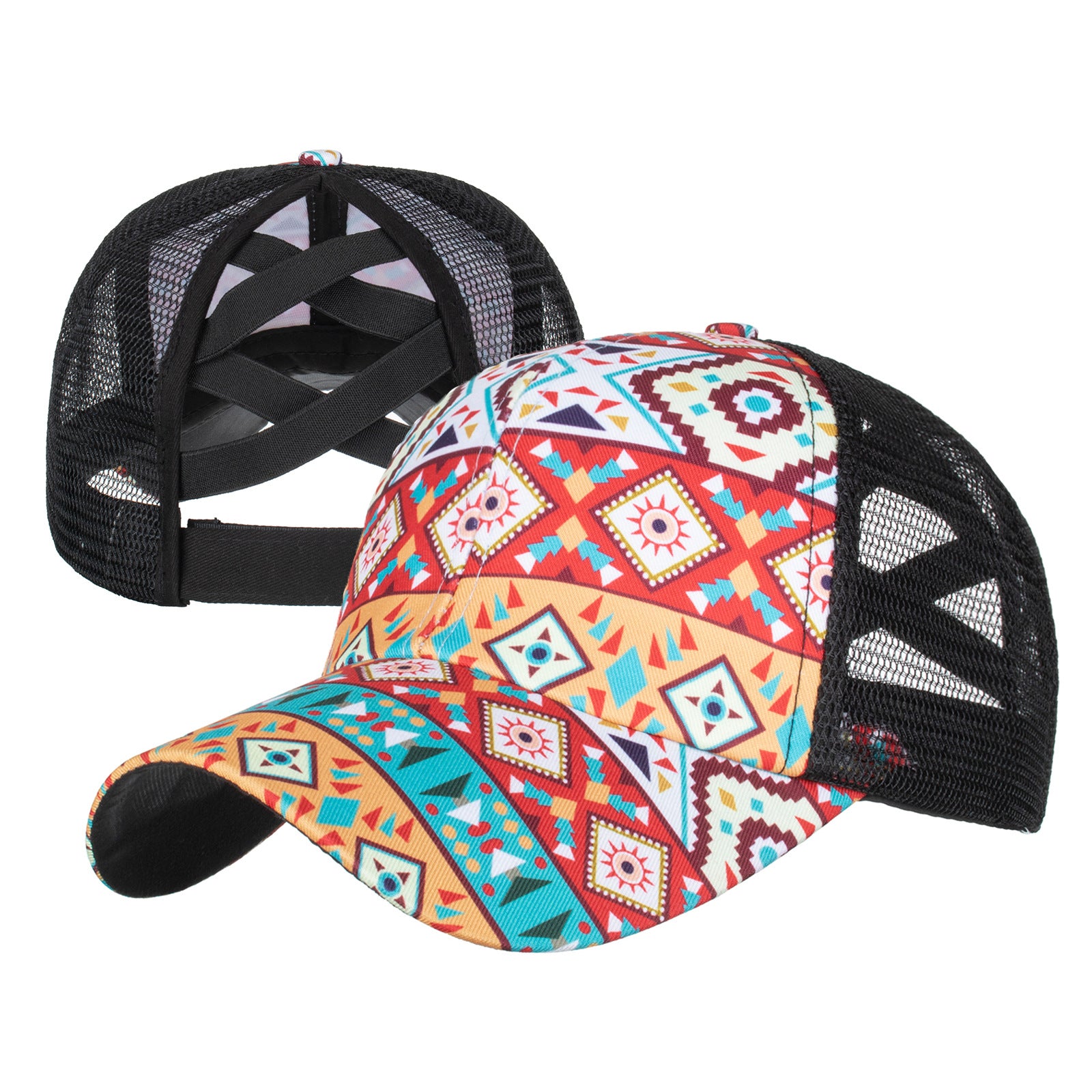 Wholesale Cotton Polyester Cross Ponytail Baseball Hats